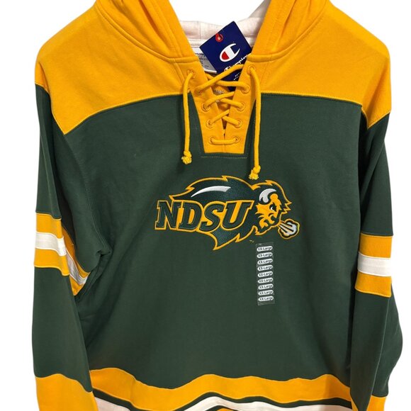 North Dakota State University NDSU Bison Hockey Hoodie XXL Lace Up Champion NWT - Picture 1 of 6